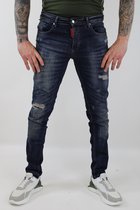 HEREN JEANS-SLIM FIT JEANS-SPIJKERBROEK- DSQRRED7 BLUE SHADOW MAAT W31