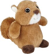Pluche knuffel dieren Rode Eekhoorn van 12 cm - Speelgoed eekhoorns knuffels - Leuk als cadeau voor kinderen