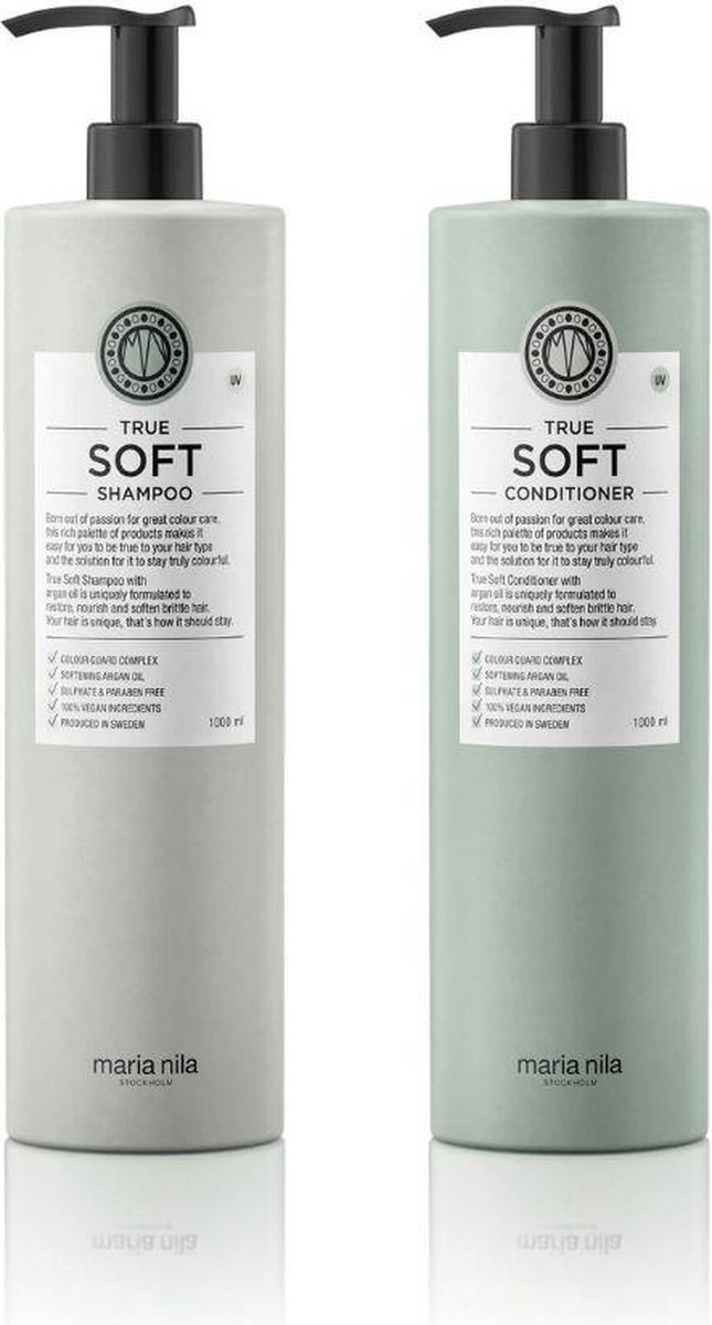 Maria Nila True Soft XL Care Set (Shampoo 1.000ml + Conditioner 1.000ml)
