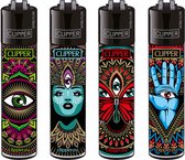Clipper Classic Large Aanstekers "Trippy 3rd Eye" (4 Stuks)