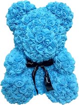 Cupido’s Choice ®️ Rozen Beer 40cm Inclusief Gift Box – Rozen Teddybeer – Rose Bear - Moederdag - Blauw