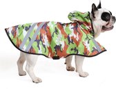 Sharon B - Reflecterende regenjas voor honden - camouflage - maat M - hondenregenjas - met capuchon - hondenjas - regenponcho voor hondjes