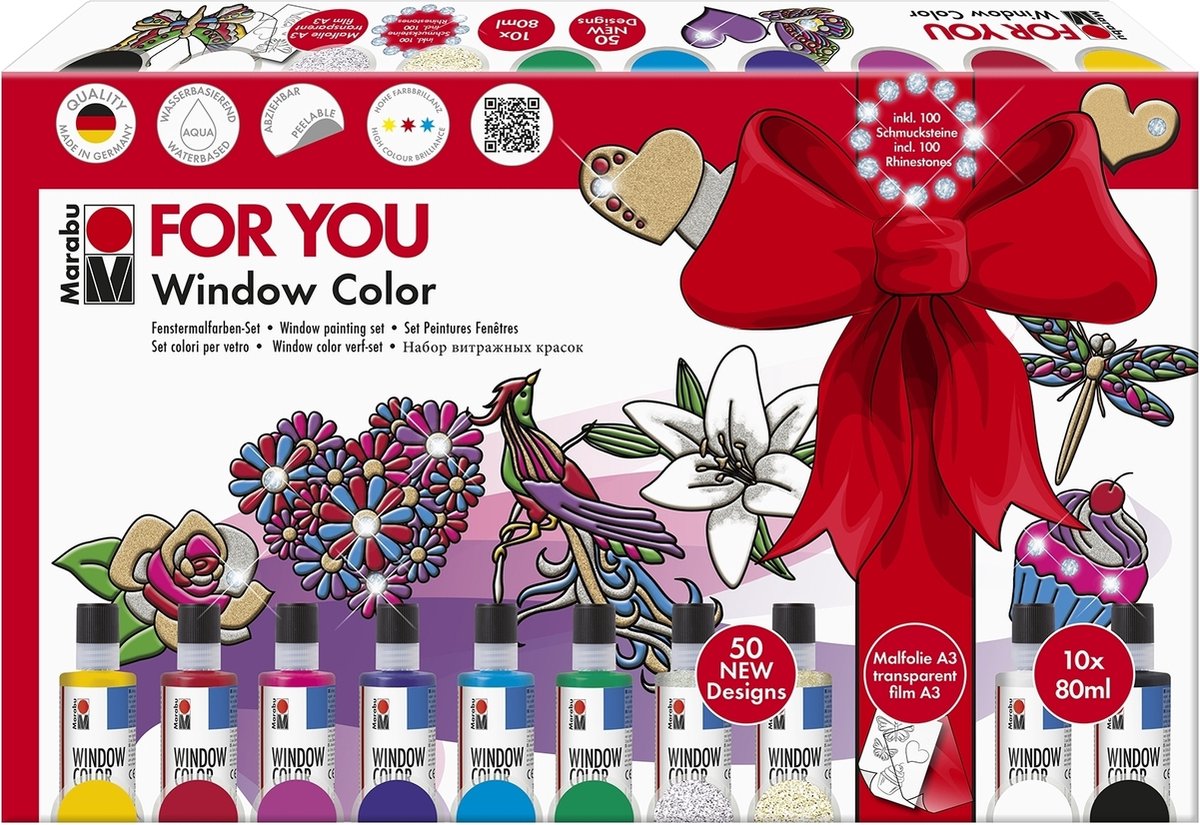 Marabu For You Raamverf - 10 kleuren x 80 ml