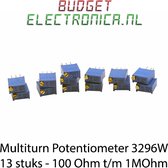 Potentiometer Multiturn – 13 stuks – 10 Ohm t/m 1M Ohm – Breadboard – Arduino – Raspberry