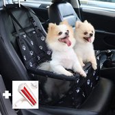 Autostoel hond + Pluizen borstel - opvouwbaar honden zitje - Dieren zitje voor in de auto - Hondenmand - Veiligheidsband - Schone auto