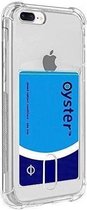 Crystal Backcase Shockproof Met Pasjeshouder Hoesje iPhone 8 Plus Transparant - Telefoonhoesje - Smartphonehoesje - Zonder Screen Protector