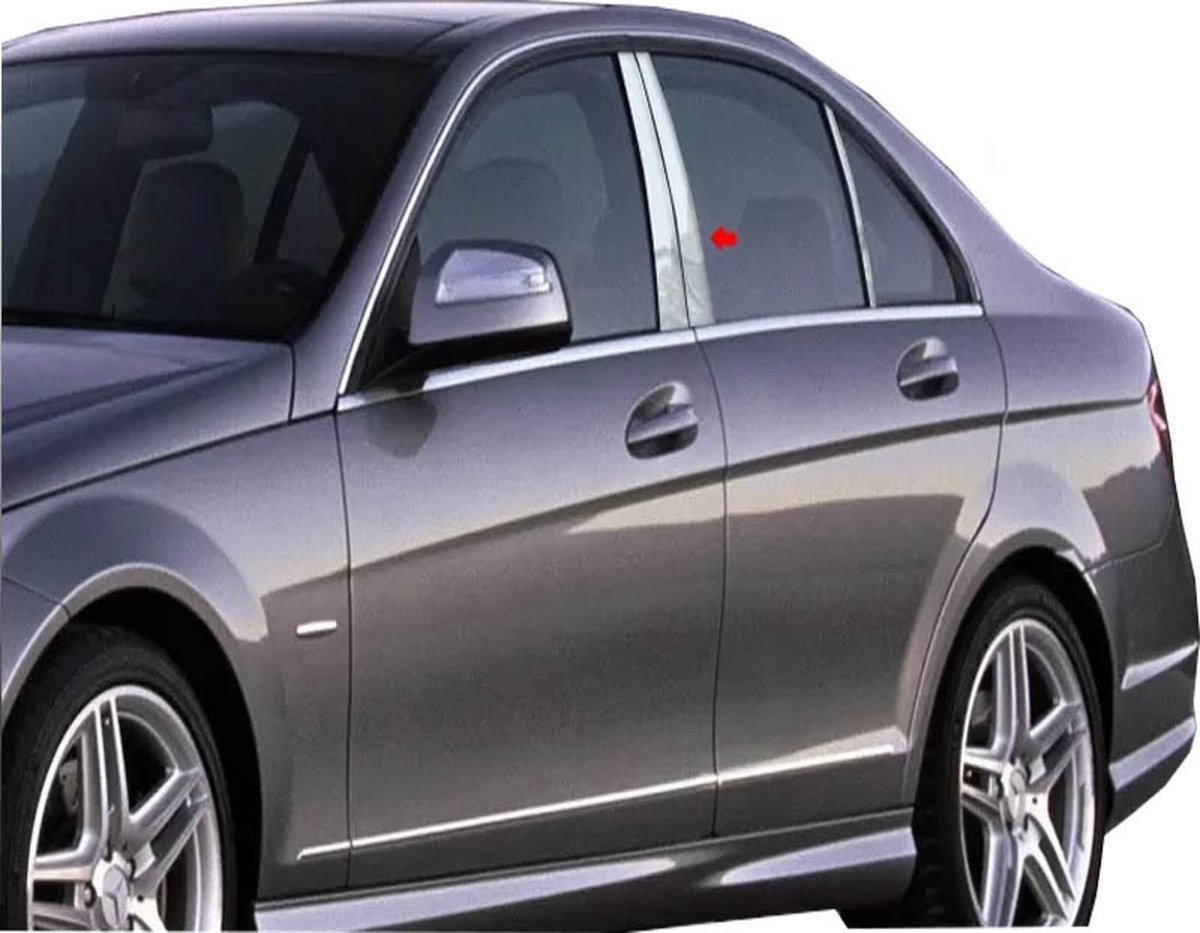Plaque de fenêtre montant B Chrome Pour Mercedes Classe C W204 2007-2015 (6  Pcs.)