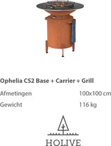 Barbecue bakplaat cortenstaal Ophelia CS2 Base + Carrier + Grill HOLIVE