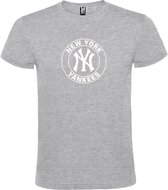 Grijs T-Shirt met “ New York Yankees “ logo Wit Size XL