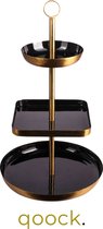 Qoock | Etagere Black & Gold | 3 laags