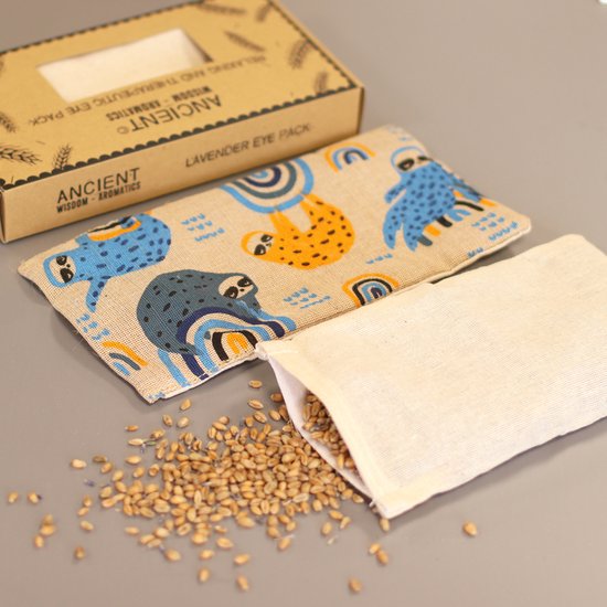 Luxe Lavendel Oogkussen in Cadeauverpakking - Yoga - Meditatie - Ontspanning - Ideaal bij Hoofdpijn & Stress - Luie Luiaard Print van Luxe — afbeelding 2