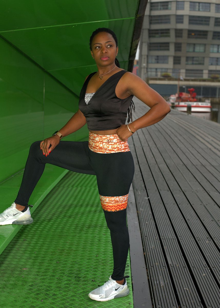 Pfeka Afrikaanse Masvingo Prints dames high waist leggings/yogapants MAAT L
