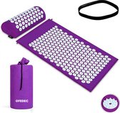 FEDEC Acupressuur mat - inclusief kussen - Spijkermat - 68 x 42 cm - Paars