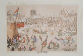 ANTON PIECK  8 dubbele Kerstkaarten met enveloppen - schaatspret