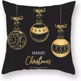 Kerst Kussenhoes Design 18 Zwart XMAS BALLS |Kerst kussen| Kerstdagen | Feestdagen |Kerst |Decoratie |Woondecoratie |Kussenslopen |December |Cadeau