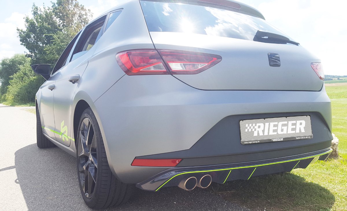 RIEGER - SEAT LEON FR 5F PRE FACELIFT -PERFORMANCE DIFFUSER DUAL TIPS LEFT - GLOSS BLACK