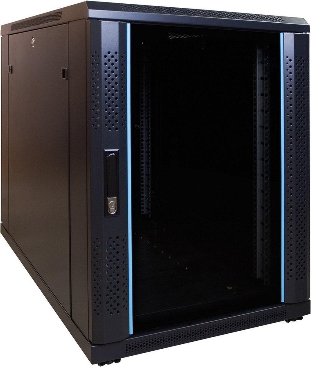 DSIT 15U mini serverkast / serverbehuizing met glazen deur 600x1000x860mm (BxDxH) - 19 inch