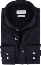 Profuomo - Japanese Knitted Overhemd Donkerblauw - 43 - Heren - Slim-fit