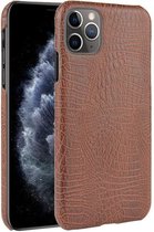 Backcover Slangenprint Fashion Hoesje iPhone 11 Pro Max Bruin - Telefoonhoesje - Smartphonehoesje - Zonder Screen Protector