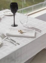 6 Witte blok damast servetten (Hotelkwaliteit: 250 gr/m2) - 100% katoen