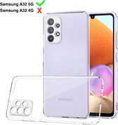 Samsung A32 5G Hoesje Transparant - Samsung Galaxy A32 5G Siliconen Hoesje Doorzichtig - Samsung A32 5G Siliconen Hoesje Transparant - Back Cover – Clear