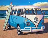 Diamond painting Mona Lisa compleet pakket: vw bus met surfplank 50x40cm (vierkant)