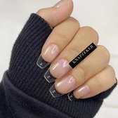 Medium Frosted Square nails Full Cover Soft Geltips - Nepnagels Met Lijm - plaknagels met Lijm - 600 stuks in Doos - nageltips voor Gelnagels - 100% soak-off