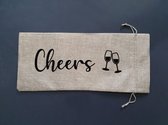 Cadeauverpakking Wijn - Wijnzak - Wijntas - Jute wijnzak - Cadeau - Voor hem - Voor haar - Feest - Viering - Cheers!