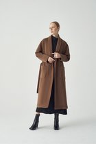 Luxe - Mantel - Oversized - Dames - Mode - Bruin - Maat - S/M