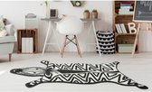 Kindertapijt zebra ANIMALO - Polypropyleen - 100 x 150 cm - Zwart en wit