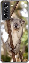 Geschikt voor Samsung Galaxy S21 FE hoesje - Koala - Takken - Dier - Kinderen - Jongens - Meiden - Siliconen Telefoonhoesje