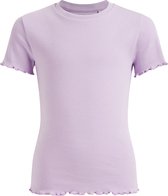 WE Fashion Meisjes slim fit T-shirt met ribstructuur