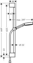 Hansgrohe Pulsify Select glijstangset 3jet Relaxation 10.5cm met glijstang 65 cm Mat Zwart
