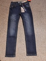 Lemmi - kinder jeans - donkerblauw - memory stretch - super smal - maat 152