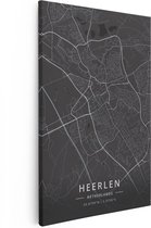 Artaza - Peinture sur Canevas - Carte de la ville de Heerlen en noir - 20x30 - Petit - Photo sur Toile - Impression sur Toile