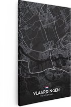 Artaza - Peinture sur Canevas - Carte de ville Vlaardingen en noir - 80x120 - Petit - Photo sur Toile - Impression sur Toile