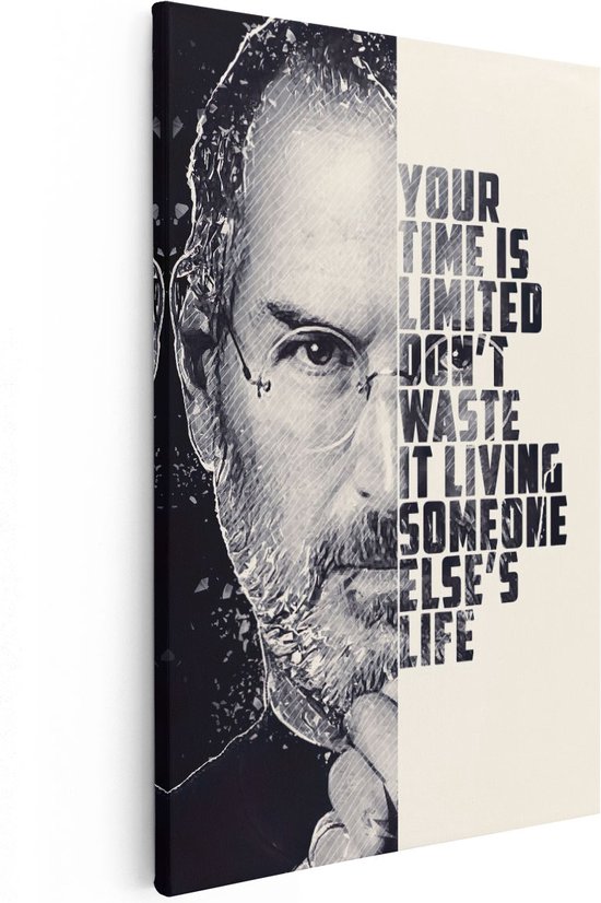 Artaza Canvas Schilderij Steve Jobs Quote - 20x30 - Klein - Foto Op Canvas - Canvas Print