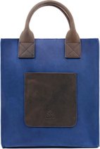 Blauw Echt Leren Tote Bag - The Republic, Dames tas, handtas