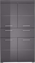 Nancy's Amanda Badkamerkast - Hoge Kast met Open Compartiment - Hoogglans - 37 x 132 x 31 cm