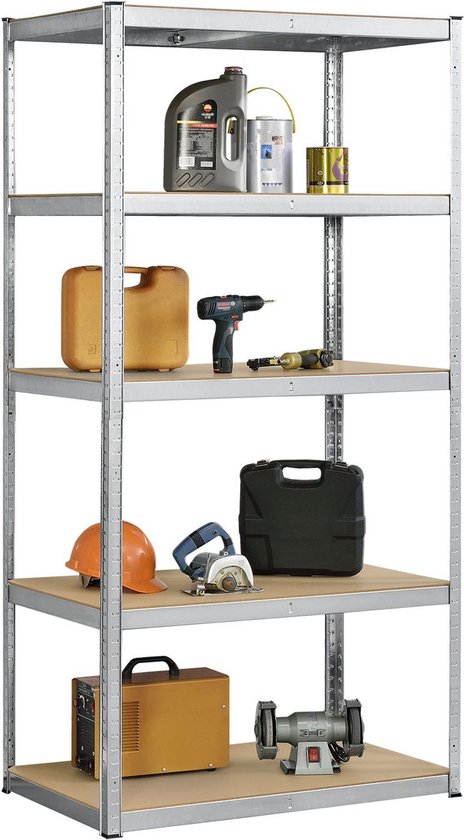 Wiltec Magazijnrek Verzinkt 100x60x200cm Stelling 5 Schappen 200kg Draagkracht Per Schap 1607337940