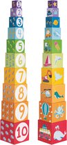 Stapeltoren met 10 kartonnen blokjes - educatief speelgoed- 86cm hoog - 5+ jaar
