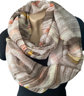 Dames Dunne Loop Sjaal - Col Sjaal - Lus Sjaal - Ronde Sjaal - Khaki - 87 x 70 cm (9187)