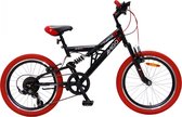Amigo Fun Ride - Mountainbike 20 inch - Voor jongens en meisjes - Met 7 versnellingen - Zwart/Rood