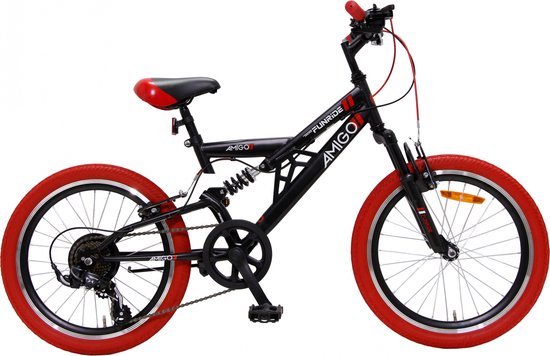 Amigo Fun Ride - VTT 20 pouces - Pour garçons et filles - Avec 7 vitesses -  Zwart/ Rouge | bol.com