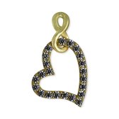 Silventi 9NBSAM-G210535 Gouden Hangertje - Dames - Hartje - Infinity - Zirkonia - 19,9 x 11,3 mm - 14 Karaat - Goud