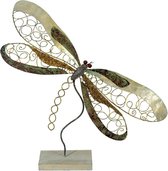 Libelle metaal met parelmoer 47 cm