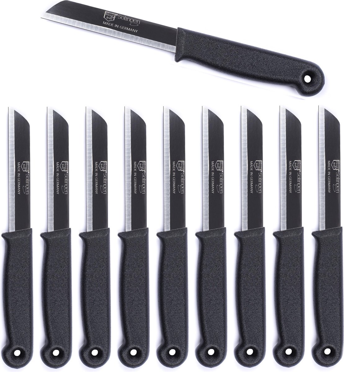 Solingen Schilmesje Duits - Zwart - RVS 18,5 cm. met beschermhoes - 10 stuks