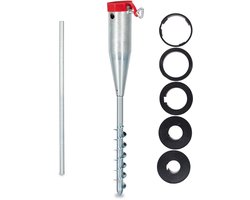 grondboor parasol - 25-55 mm - universeel - met 5 adapters - verzinkt staal