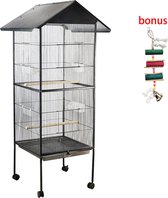 Kooi-Vogel Papegaai Koo-Rvs -Afsluitbare Wielen-Type3