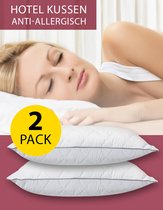 2 STUKS - Seashell Hotel Hoofdkussen - 60x70cm - wit - anti allergie - medium